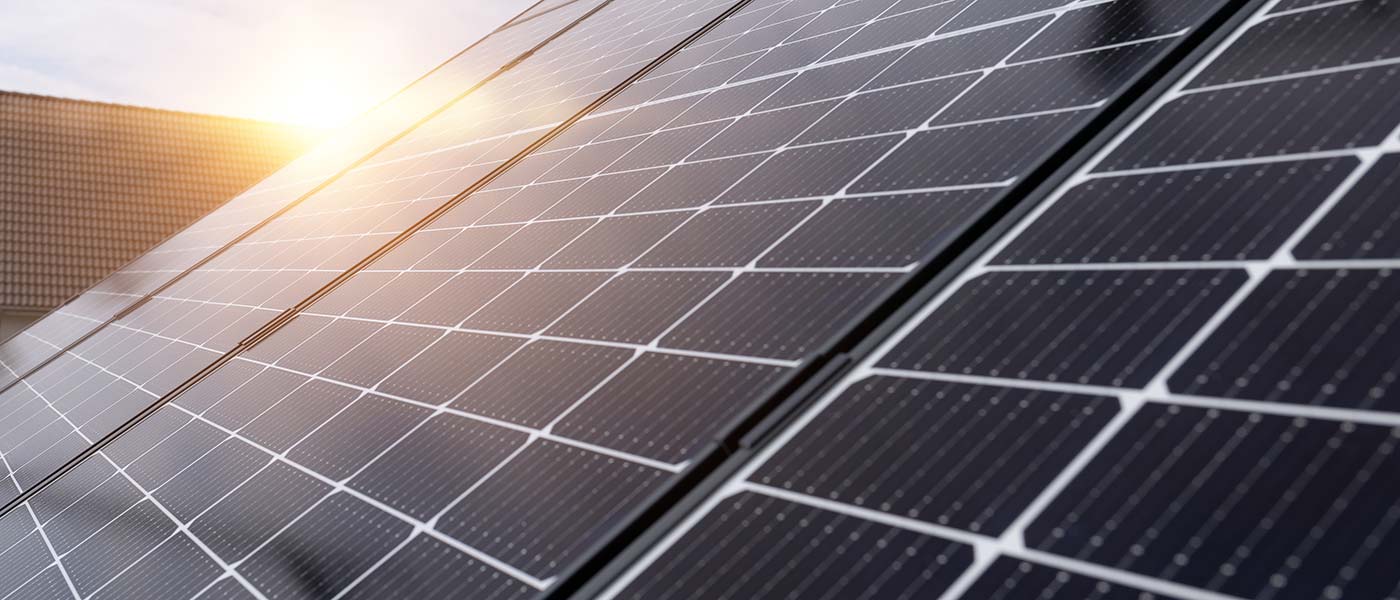 a close-up of solar panels